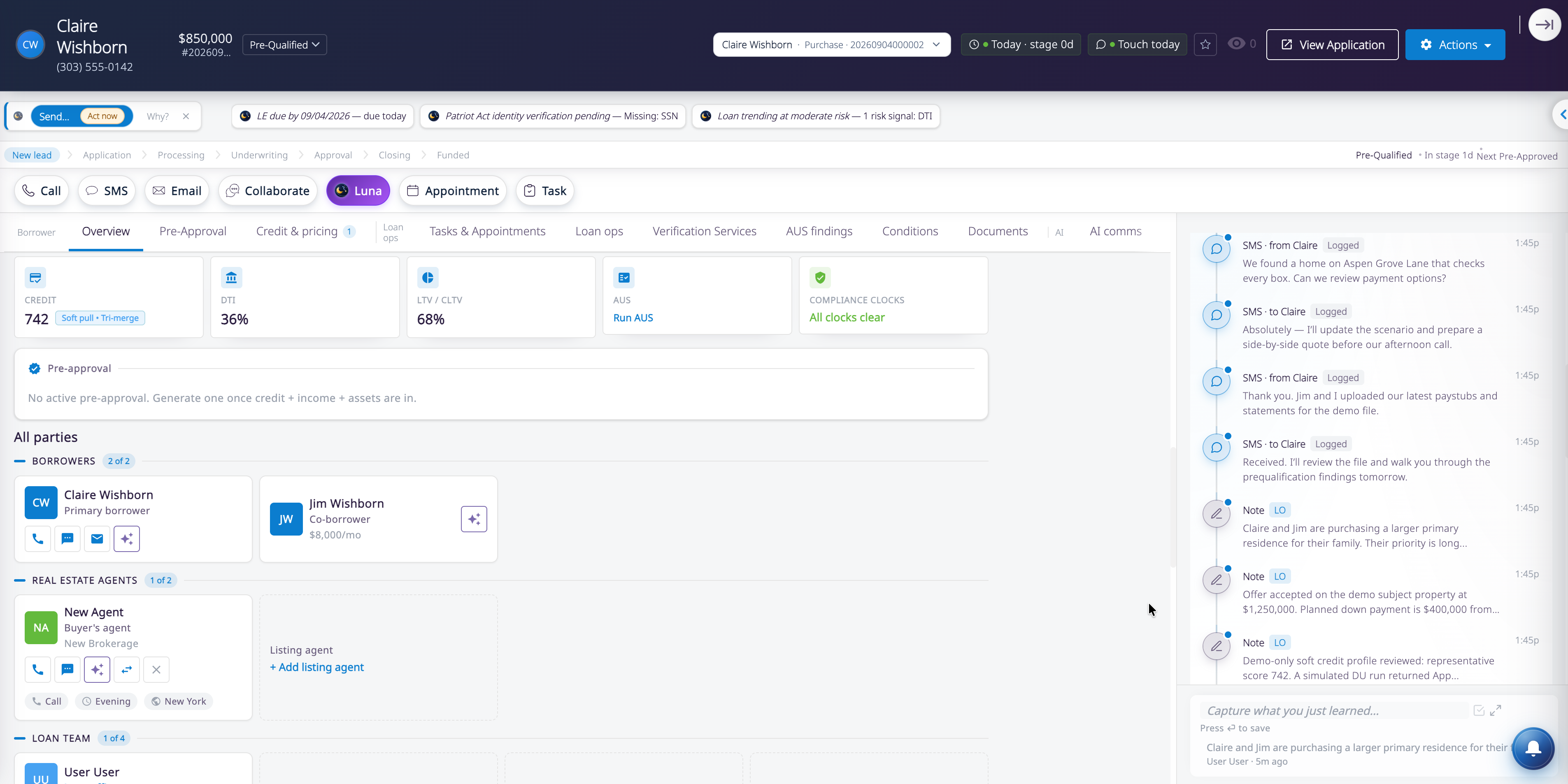 Loan Flyout Metrics Overview — pipeline and file metrics in Mortgage OS